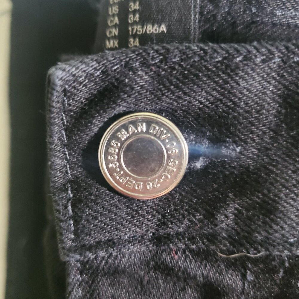 H&M Black Jeans Raw Hem Mens 34W - Picture 16 of 16